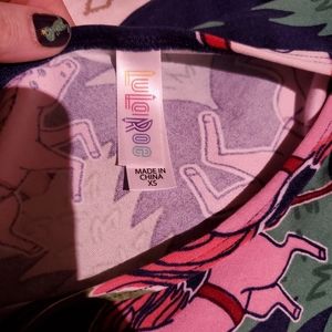 Santa with Pink Unicorns Lularoe Perfect Tee